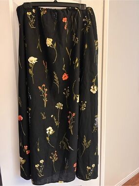 Black Floral Maxi Skirt - Women